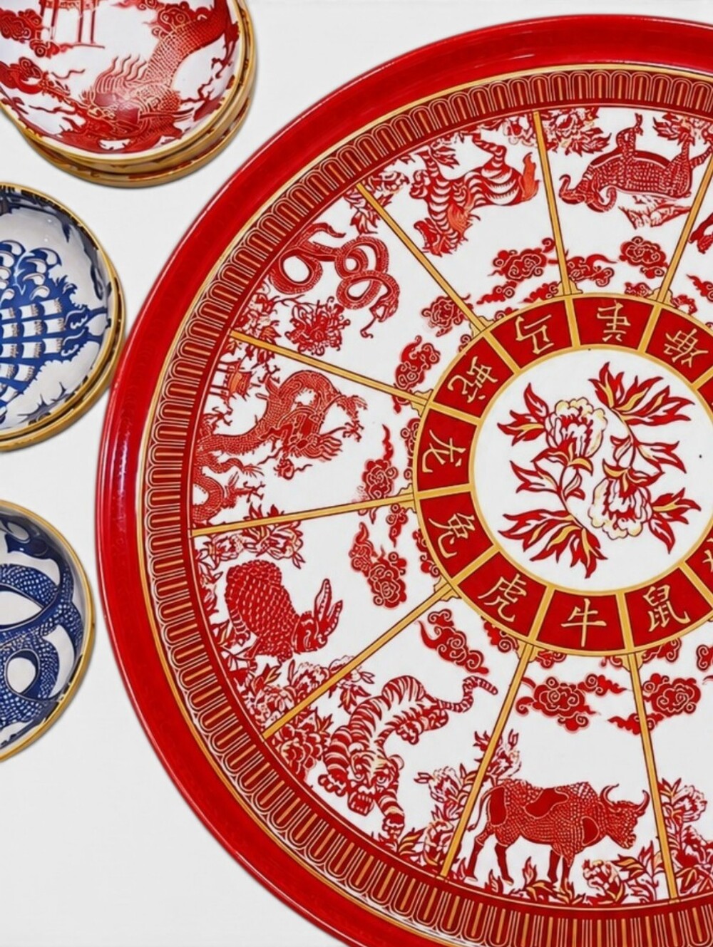 Rare Williams Sonoma Lunar New Year Chinese Zodiac Lazy Susan - Retired